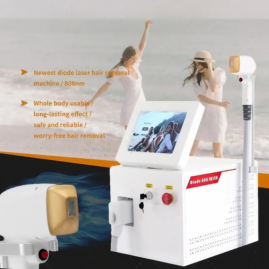 808nm Alexandrite Diodo Skin Rejuvenation Machine Cooling 3 Wavelength 755/808/1064nm Painless Permanent Epilation 3 wavelength