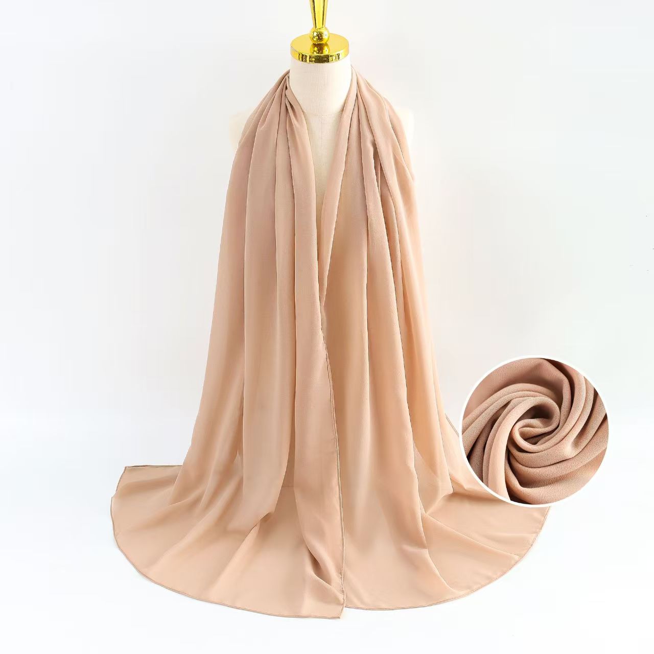 T1175 chiffon scarf female solid color bubble scarf all-match head scarf Malaysian silk scarf