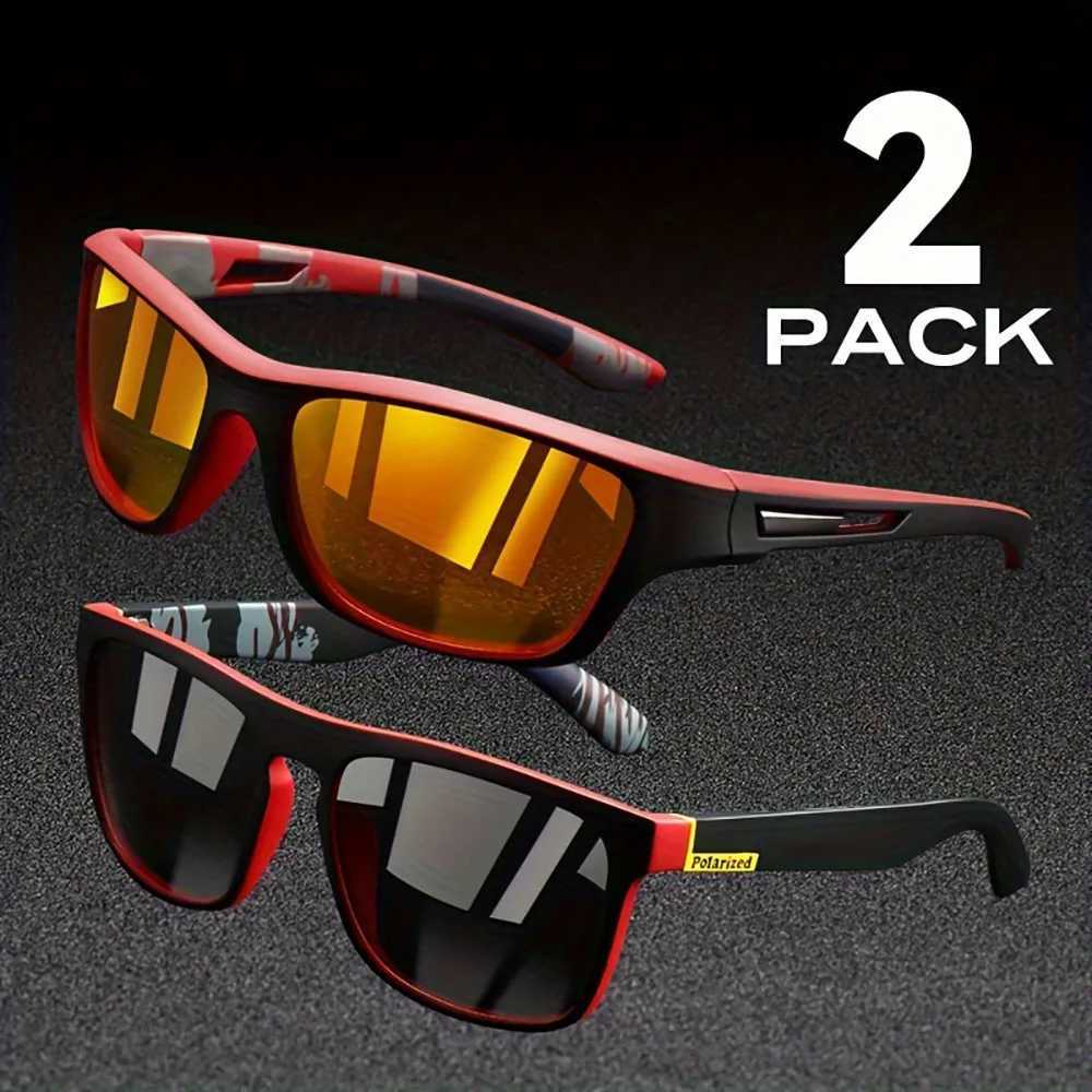 2pcs Polarized UV Protection Sunglasses Anti-Glare Sunglasses for Summer Party Vacation Travel Driving Fishing W250709