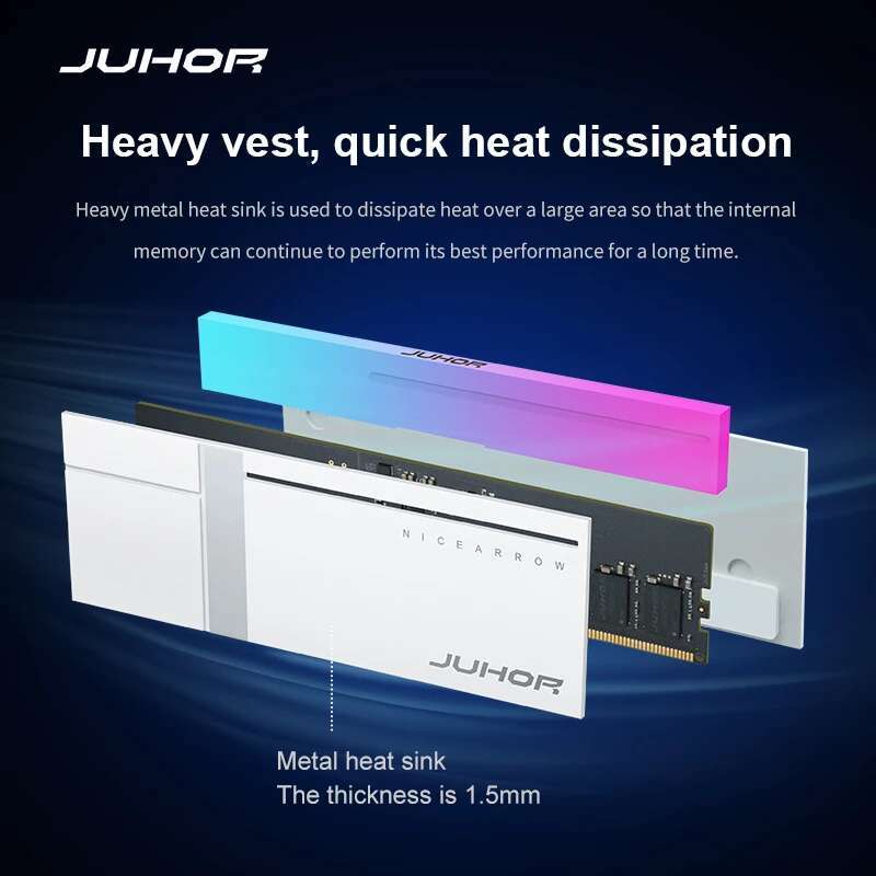 JUHOR RGB DDR5 32GB(16GBX2) 6000MHz 6800MHz DDR5 Desktop Memoria Ram