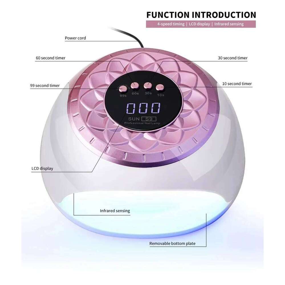 S9 268W LED Drying Professional Nail Art Dryer Light for Nails 57 Beads Fast Curing UV Gel Polish Lamp X250710