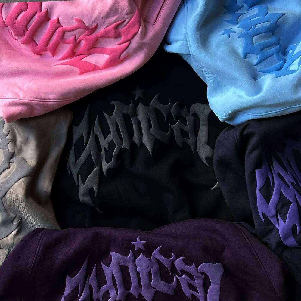 hoodie American style fall winter Foam letter printing punk sweatshirt sports jacket gothic long sleeve oversized hoodie y2k jacket