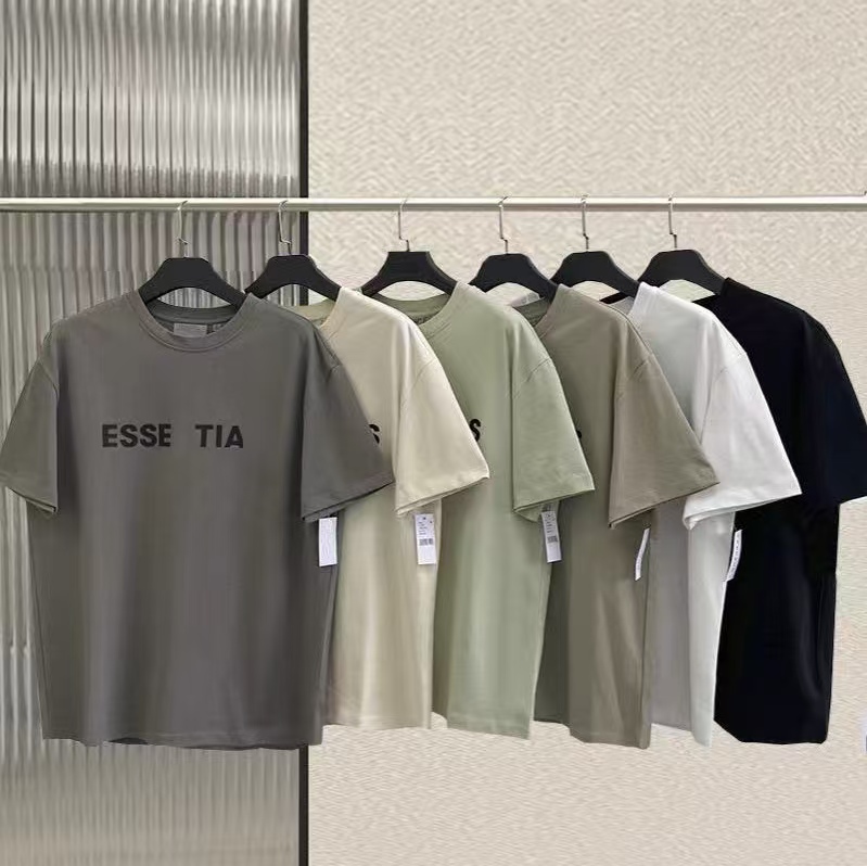 essential tshirts designer men Streetwear 3D Popular Silicone Letter Loose Casual High Street Couple Short Sleeve T-shirt Men Women size S-XL