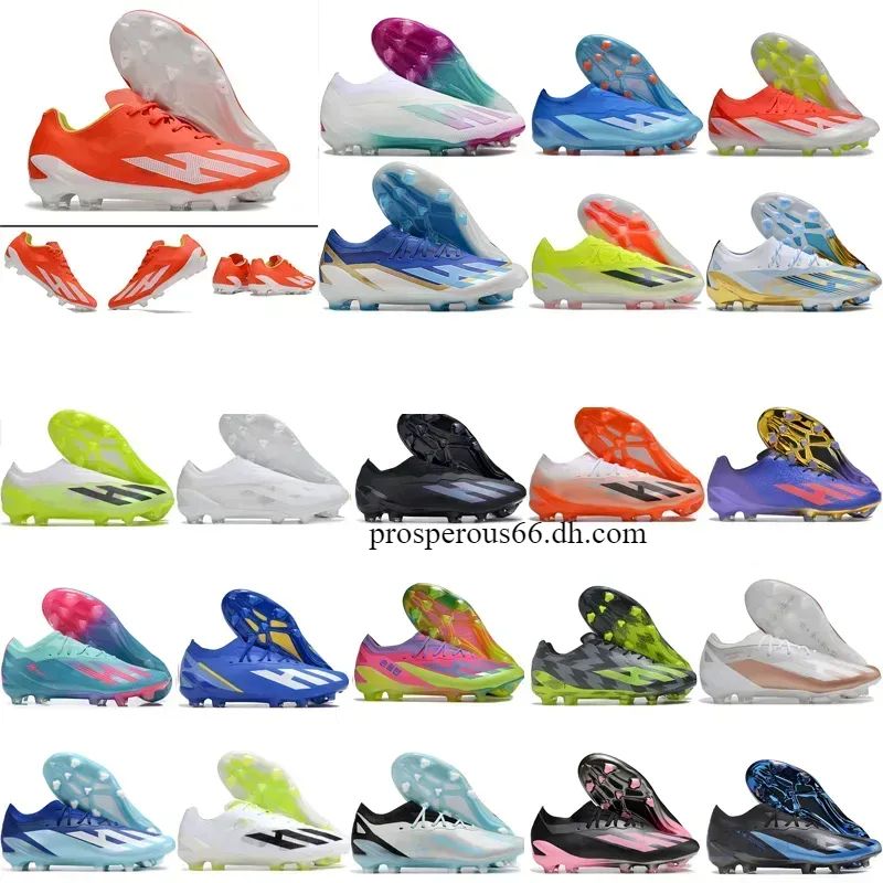 With Bag Soccer Boots X Crazyfast.1 FG Laceless Knit Football Cleats Mens Firm Ground Soft Leather Comfortable Training Lithe Soccer Shoes X23 Crazyfast+ hot