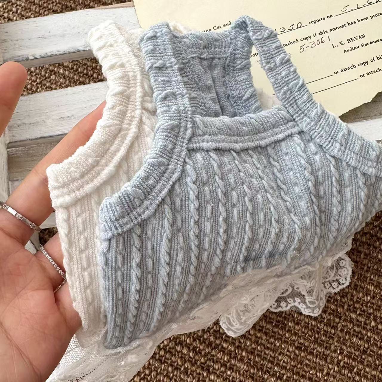 T669 Pet Clothes Lace Skirt Dog Chihuahua Panda Mi Sun Protection Suspender Vest