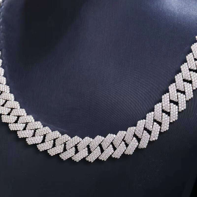 2022 Jewelry Pure Sier White Gold Plated DEF VVS Moissanite 8mm Hip Hop Cuban Chain Necklace
