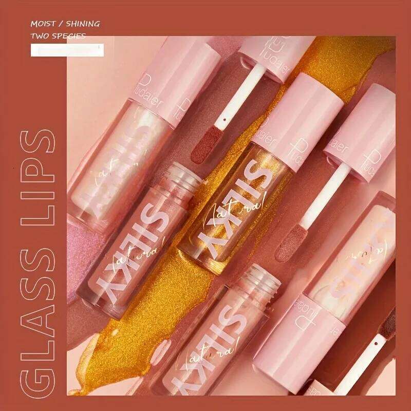 Long-Lasting Shimmer Liquid Lipstick - Hydrating Non-Sticky Plumping Lip Gloss Moisturizing Lightweight Natural Nude Tint X250710