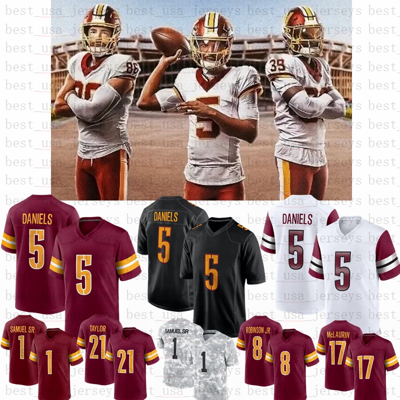 2025 New Jayden Daniels Football Jersey Deebo Samuel Sr 17 Terry McLaurin Wagner Brian Robinson Jr Sean Taylor Jerseys