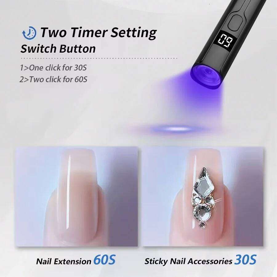 365nm Mini LED Lamp Flashlight UV Portable Urine Stains Detector Light Torch Dryer hine Nail Art Tools with Usb X250709