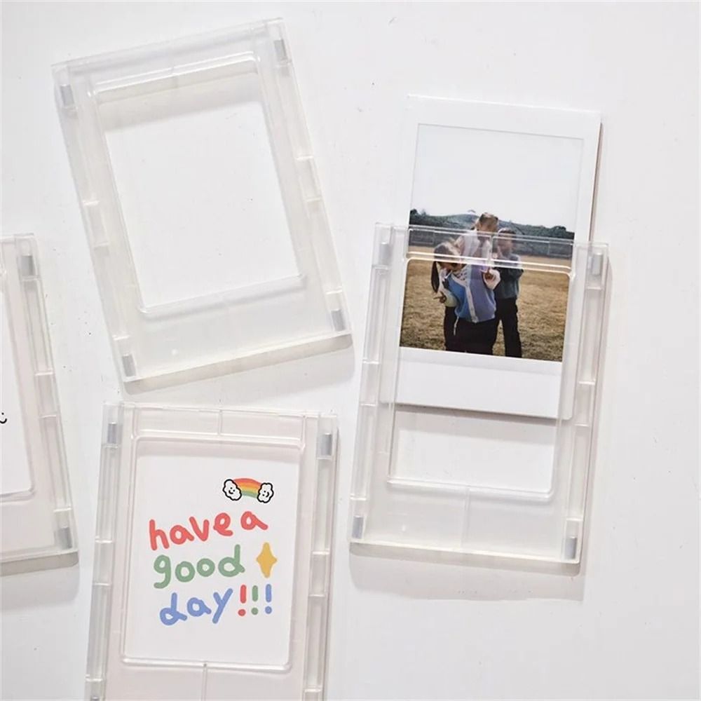 3-Inch Magnet Design Frame for Polaroid Photo Mini Picture Frames Transparent Acrylic Card Display Stand H260306