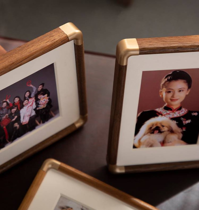 Solid Wood Washing Made Photo Set Table Simple Family Portrait Small Picture Wall Frame Ornaments Walnut H260306