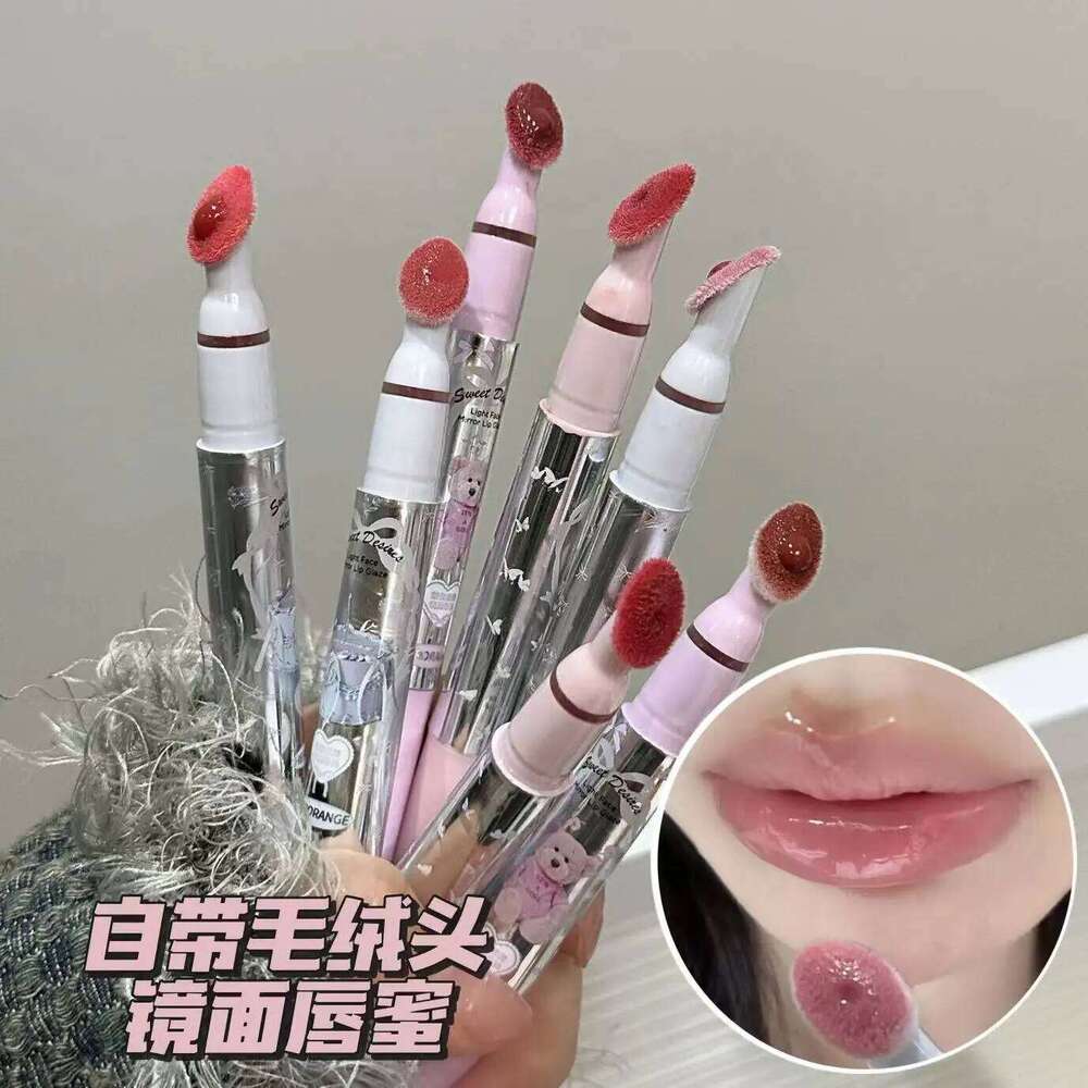 Flat Sponge Head Gloss Moisturize Low Saturation Mirror Glaze Lasting Waterproof Lip Plumping Tint Non Stick Cup Makeup X250710