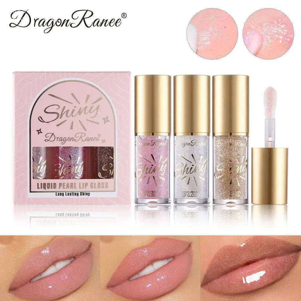 Mirror Pearl Gloss Set Moisturizing Oil Glaze with Fine Shimmering Glitter for Smooth Shiny K-Beauty Lip Care X250710