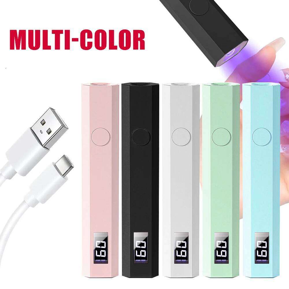 Lulaa Nail Lamp Met Led Display Portable Metallic Mini UV Light with 2 Timers 20S/60S Gel Nails for Home Salon X250710 X250710