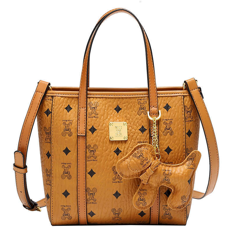 2025 New Women's Tote with Printed Fashion Texture, High-end Feel, Suitable for Middle-aged Women, Handheld, Shoulder, and Crossbody Small Bag Tr