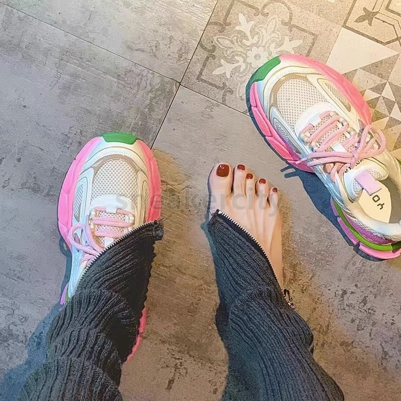 designer trainers running shoes sneakers for men women thick-sole fashion black pink mesh leather street style outdoor sports non-slip women shoes