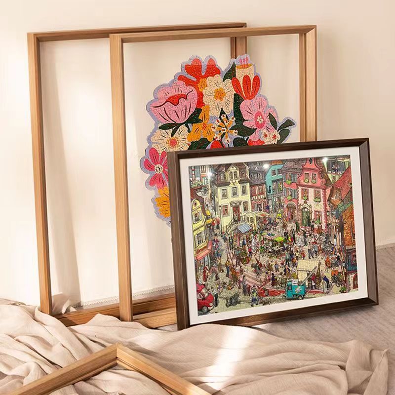 Wooden Clear Acrylic Photo Painting Display, Tabletop Decor Picture Frame for Posters and Jigsaw H260306