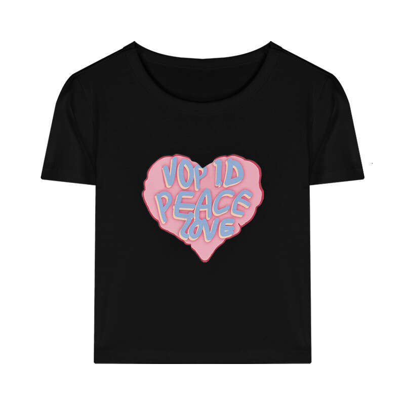 Sleeve T-Shirt For Women Summer New Ins Trend Sweet Spicy Girl Printed Design Short Slim Fit Student Top B5