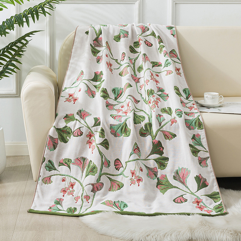 Large Bath Towel Cotton Gauze Woven Floral Bath Towel For Home Bathroom Bathrobe Spa Sauna Shower Wrap Beach Towel