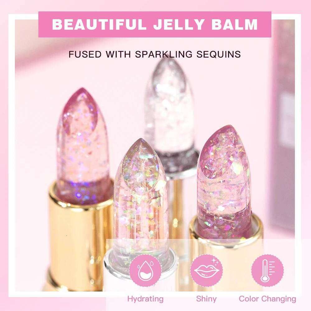 Glitter Lipstick Balm Color Change Transparent Moisturizing Makeup Crystal Jelly Pearlescent Lip Plumper Gloss Tint Cosmetic X250710