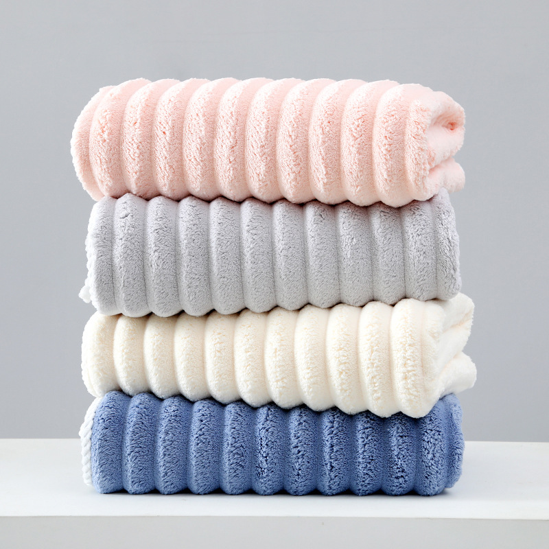 3 pieces Coral fleece towel, large bath towel, thickened face towel, household quick drying, absorbent, soft and non shedding towel