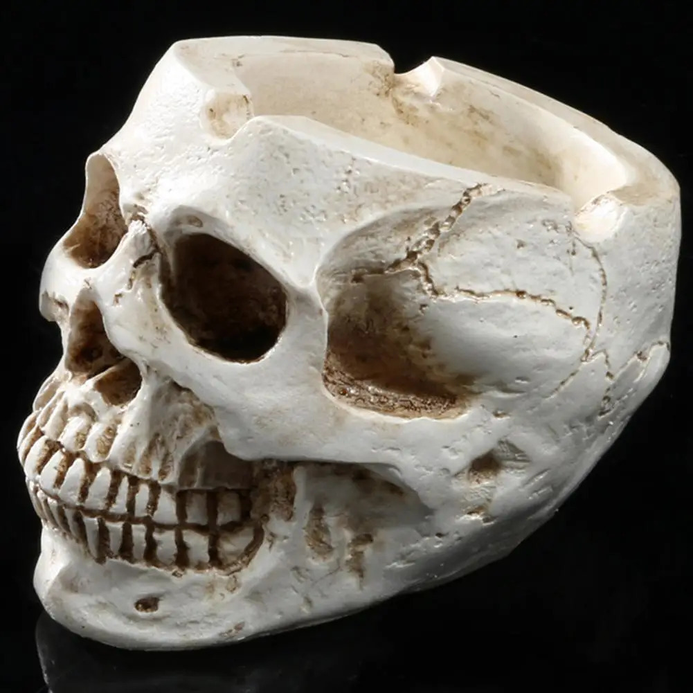 Skull Shaped Resin Ashtray Container Halloween Props Household Ornament 250710