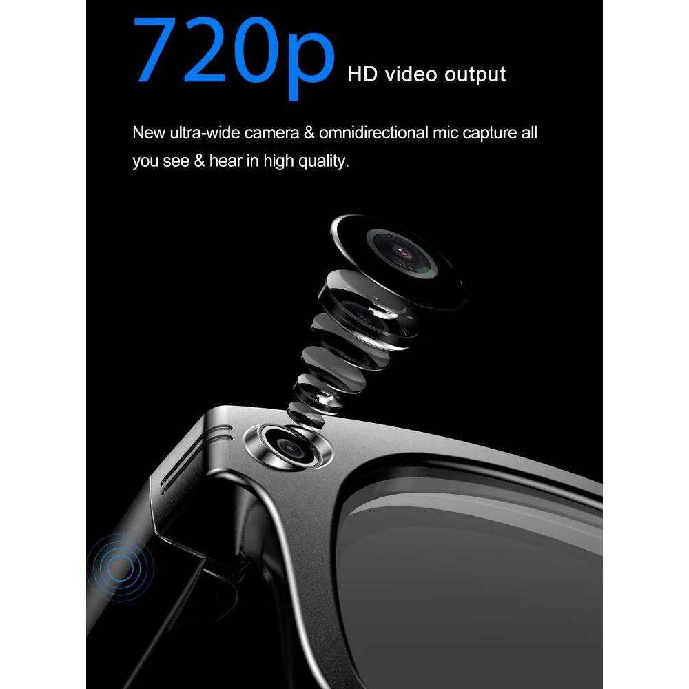 Smart AI Translation 100+ Languages Photo Recognition Camera Sunglasses Anti-Blue Light Video Recording Glasses