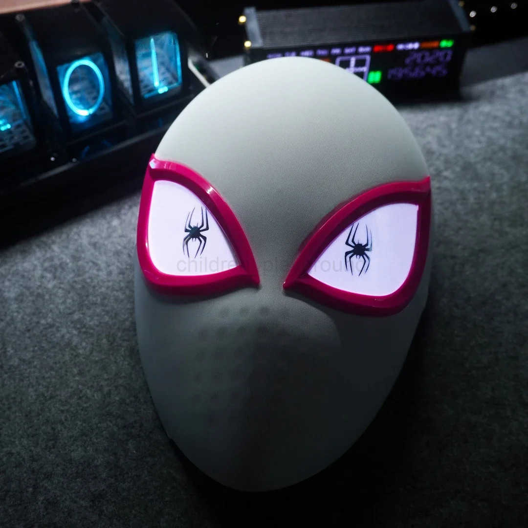 Disney Spider-Man Remote-Controlled Light-Up Movable Hood Gwen Stacy Black Spider-Man Light-Up Electric Mask Across The Universe Gift W250710