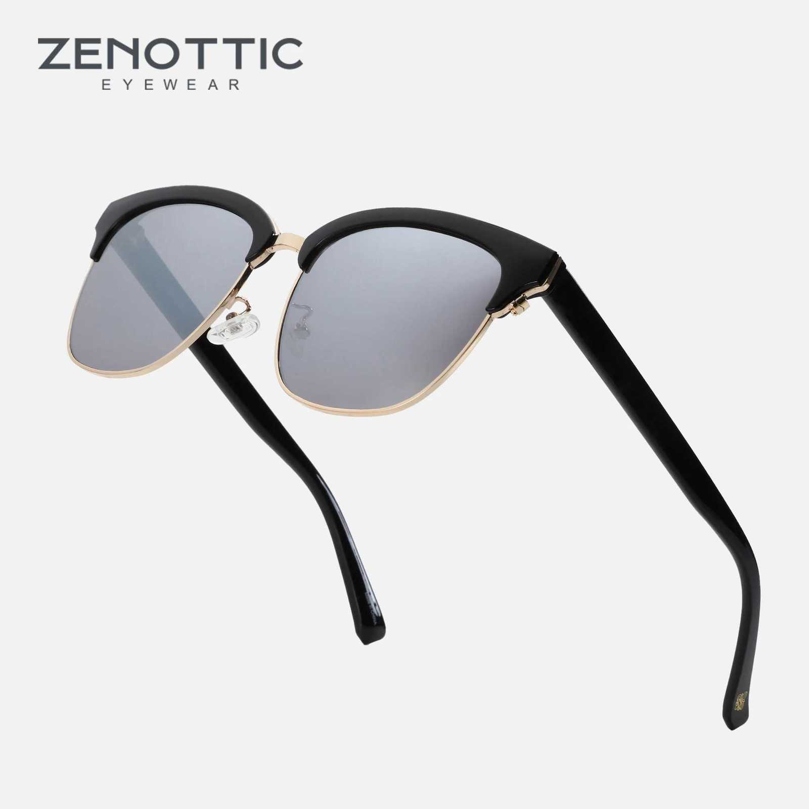 Zenotic Fashion Half Fe Polari Sunes High-Quality Acetate Busin Shade Unisex Square UV400 Certified Sun Es W250709