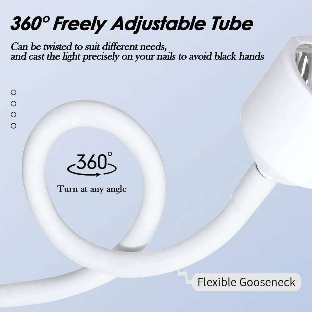 YIKOOLIN Lamps Gooseneck Lamp Nail UV Light for Gel Polish Curing Art Tools X250710