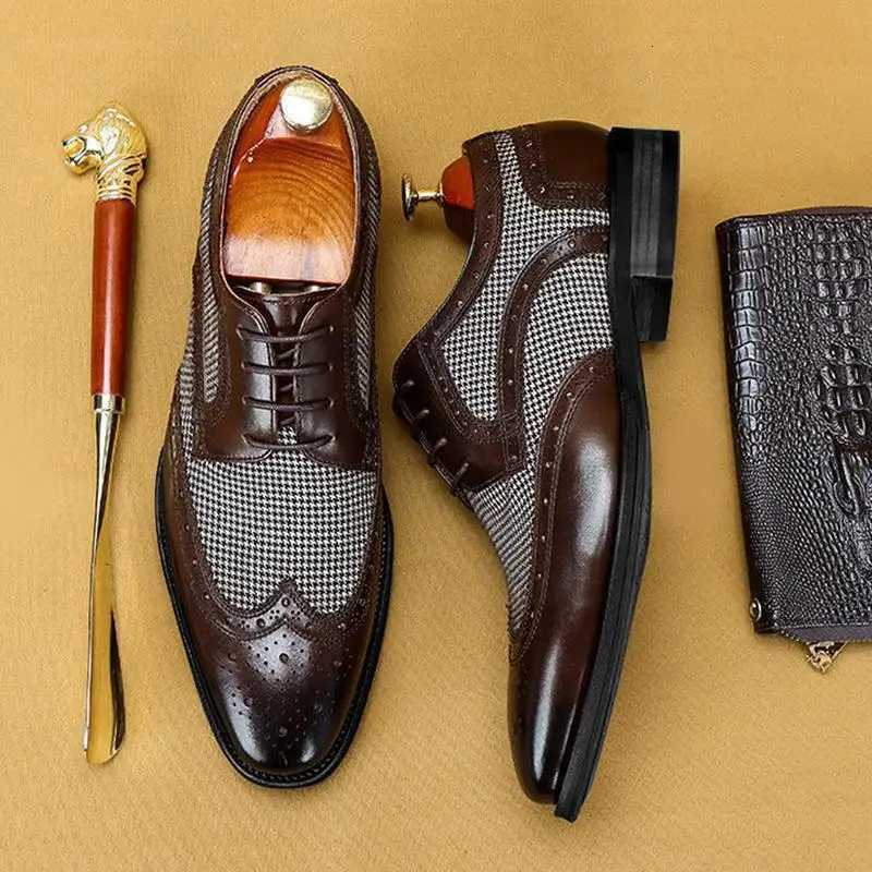Leather Brogues Men Big Size Fashion Wedding Party Men Dress Shoes Italian Designer Male Driving Formal Shoes Lace Up Men Oxfords XJ250710