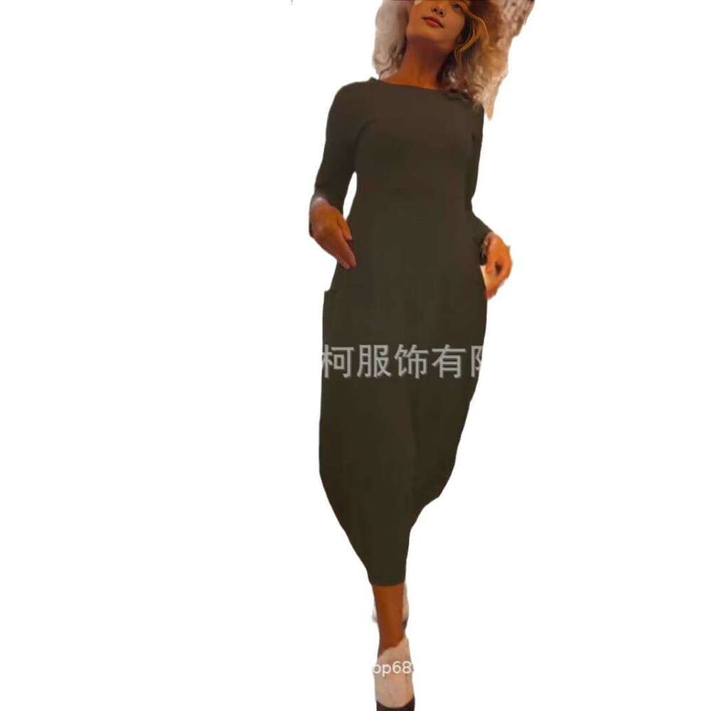 New Long Skirt Solid Color Knitted Dress Women's Clothing B5