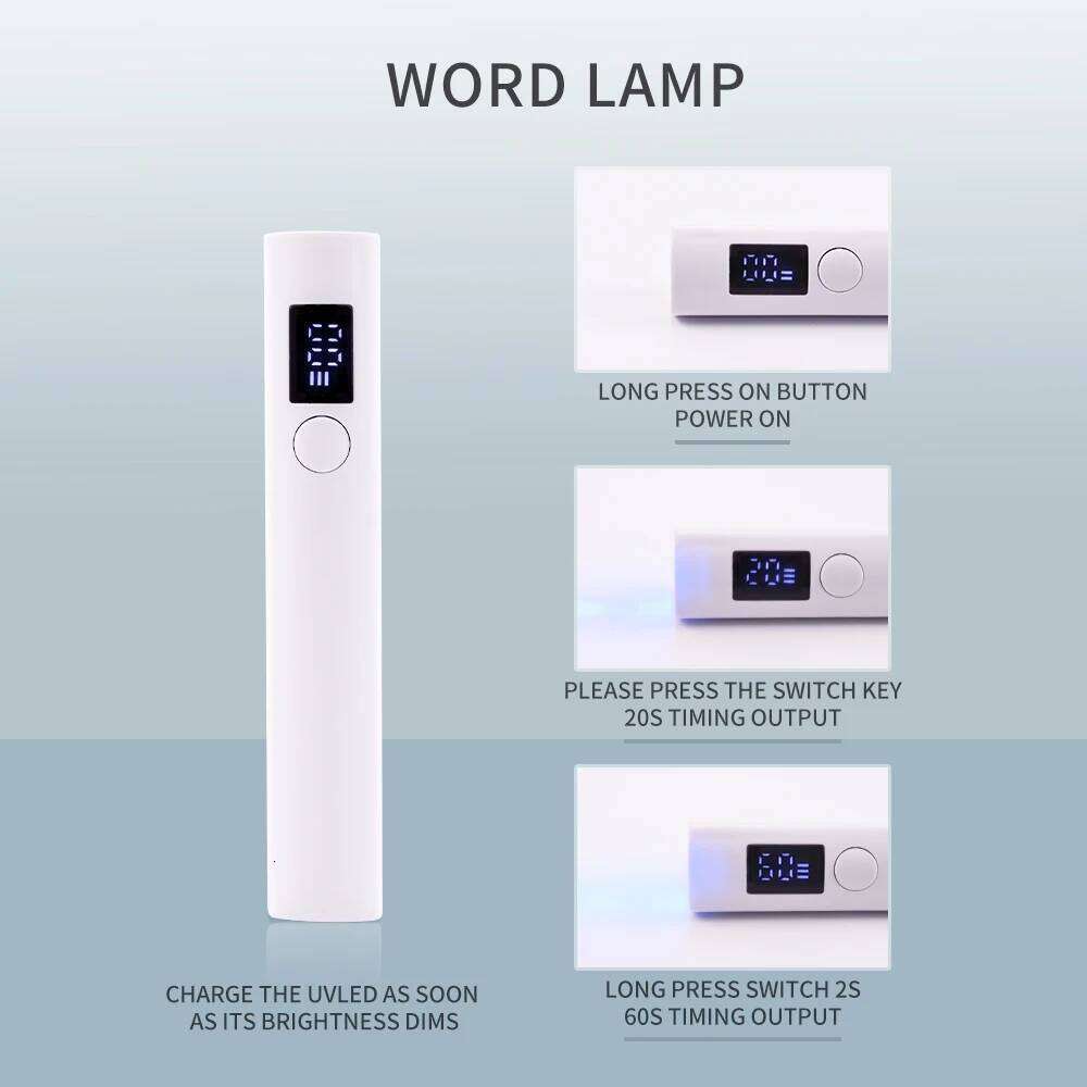 1Pcs Handheld UV 2W Wavelength 365nm395nm Professional Dryer Quick Drying Manicure Lamp For Nail Art X250709