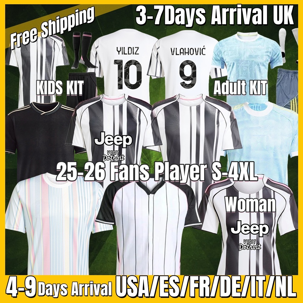 xxxl 4xl 25 26 CHIESA YILDIZ Soccer Jerseys Fans Player Home Away MILIK DIMARIA VLAHOVIC KEAN CHIESA MCKENNIE LOCATELLI Football Shirt Men Kids kit Kits Uniforms