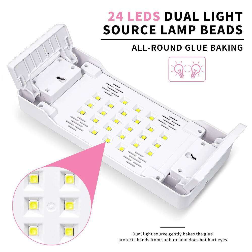 Nail Dryer Lamp Nails UV 24 LEDs Bead Light Drying All Gel Polish USB Charging Professional Manicure Equipment for Salon X250710