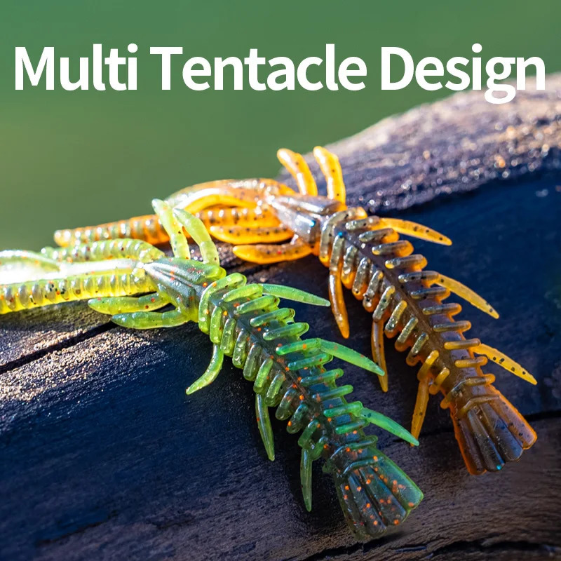 LINNHUE Floating Soft Shrimp Fishing Bait NED Rig Wobblers Swim Lure Jig Salt Silicone Swimbait with Fish Attractant y250708