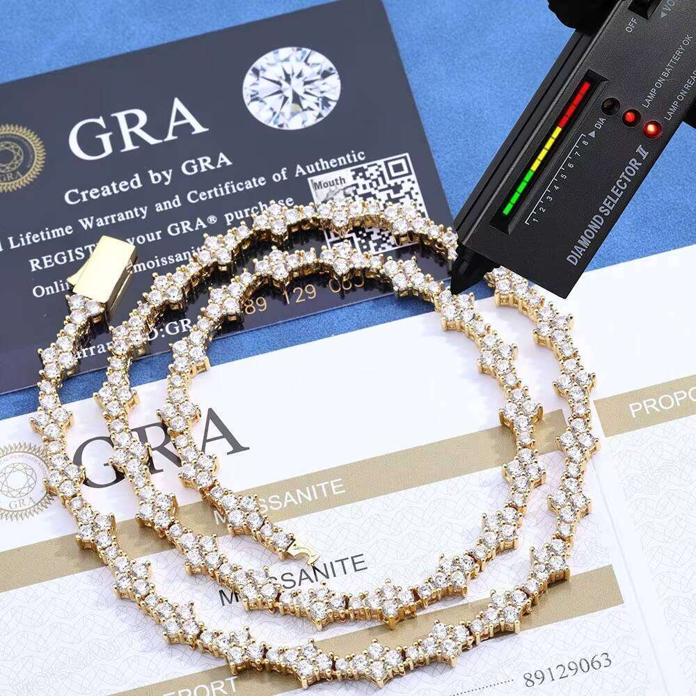 6.5mm Moissanite Tennis Chain S Sier Color Women Hip Hop Necklace Personalized Jewelry