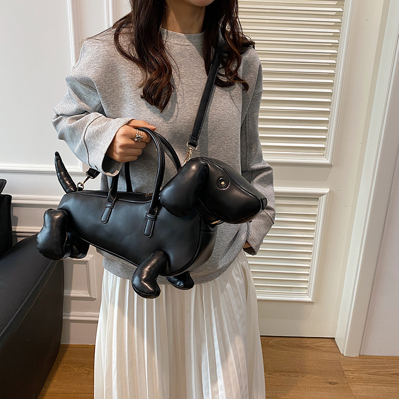 Free shipping designer 2025 New Personalized Creative Fun Dachshund Dog Shape Puppy Bag Handbag Crossbody Bag Unique Design
