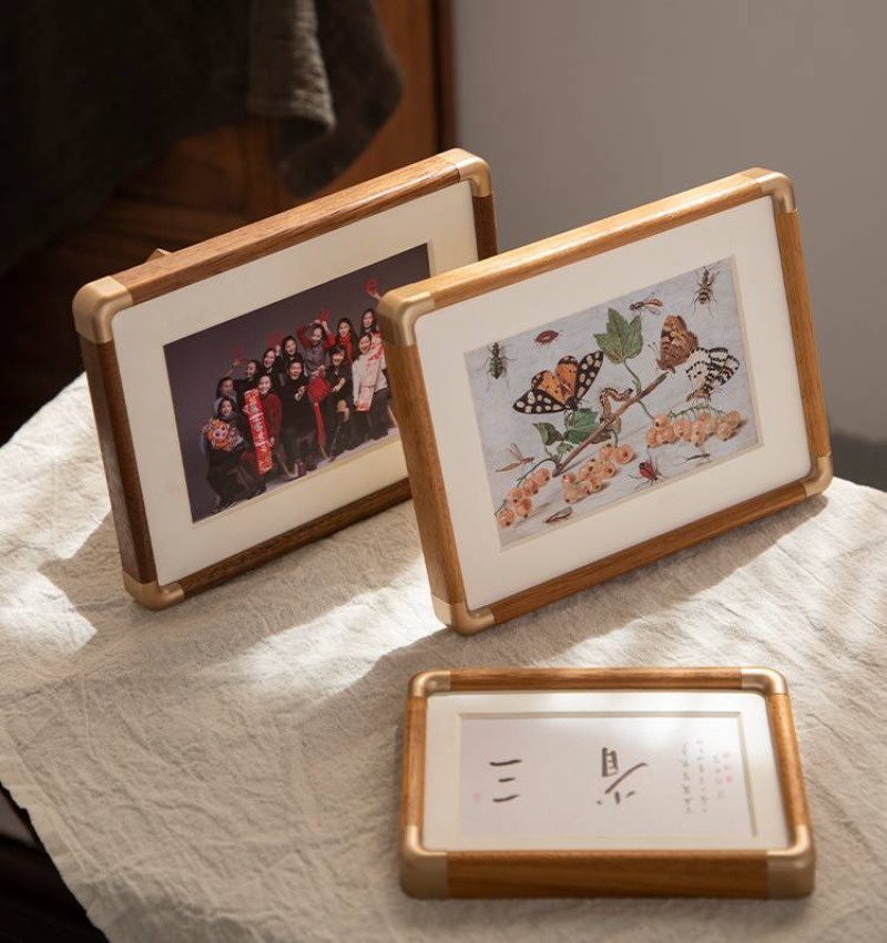 Solid Wood Washing Made Photo Set Table Simple Family Portrait Small Picture Wall Frame Ornaments Walnut H260306