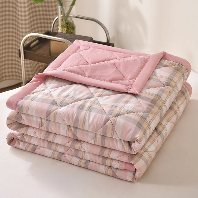 Lanjia Washed Cotton Summer Blanket Lightweight Breathable Quilt Emed Aircon Duvet For Home Dorm Gift Bedding D Ef