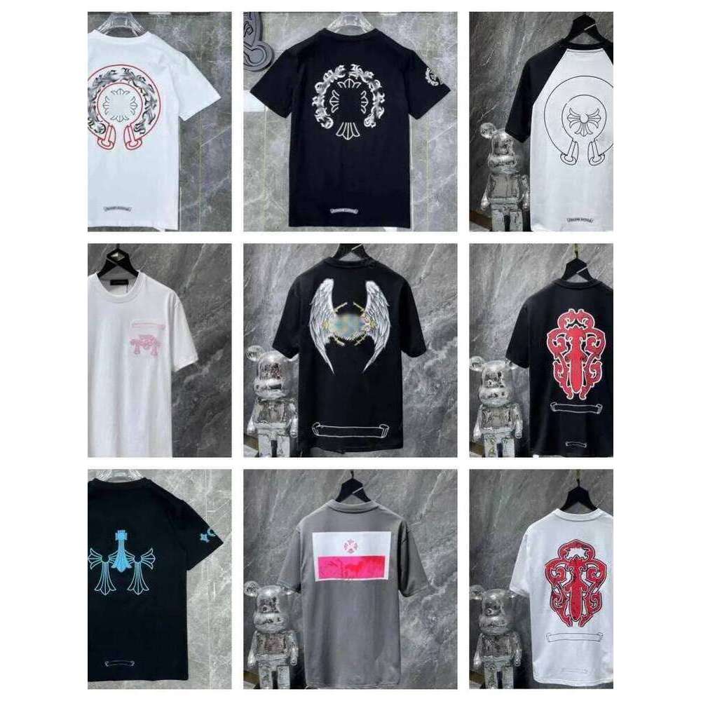 Designer Shirts Hearts Men Chrome Tshirt Clothes Gothic Punk Crosses Puzzle Graphic Tee Hip Hop Streetwear Retro Sanskrit Printed Short Sleeve T