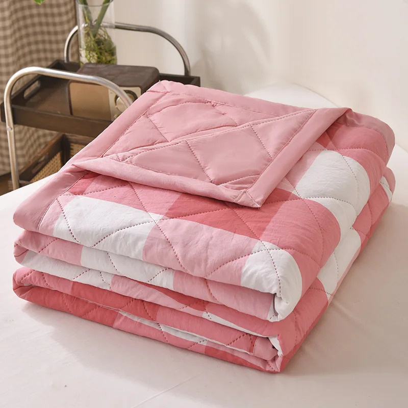 Lanjia Washed Cotton Summer Blanket Lightweight Breathable Quilt Emed Aircon Duvet For Home Dorm Gift Bedding D Ef