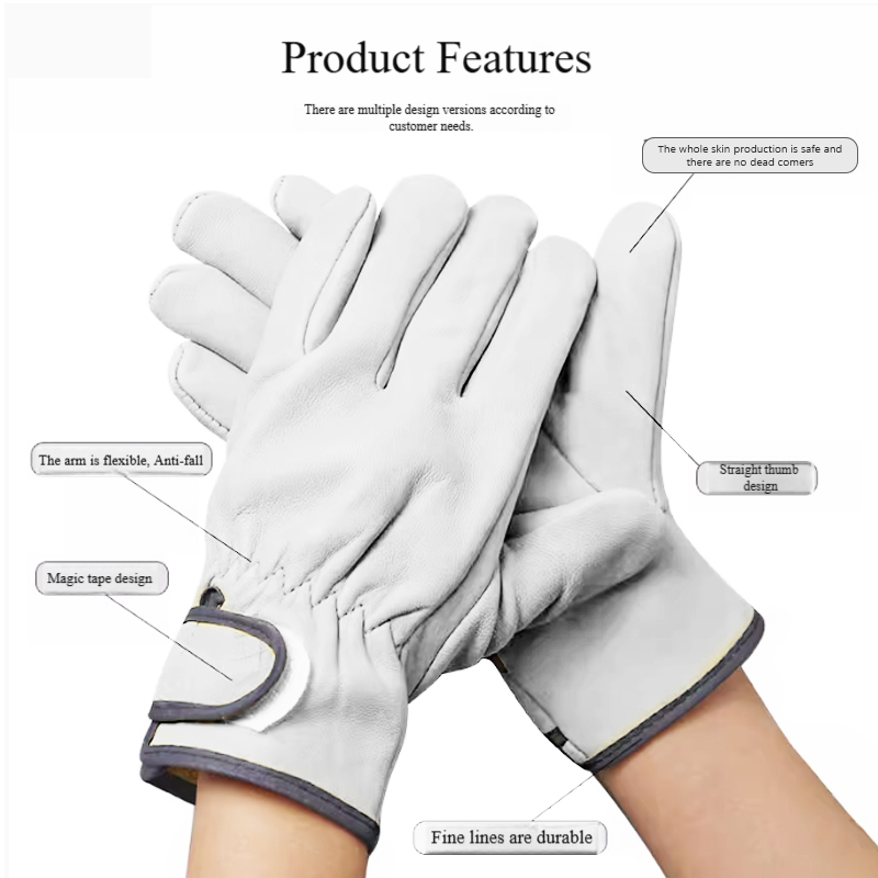 Protective gloves, welders' gloves, cowhide, 120 pairs of thickened wear-resistant gloves for high temperature and labor protection. T3410