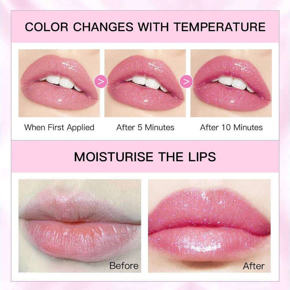 Glitter Lipstick Balm Color Change Transparent Moisturizing Makeup Crystal Jelly Pearlescent Lip Plumper Gloss Tint Cosmetic X250710