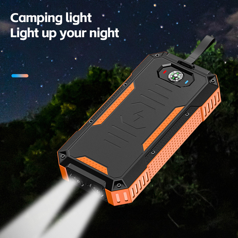Wireless Solar Power Bank 30000mAh External Battery Charging Poverbank External Battery Charger LED Light for All Smartphones