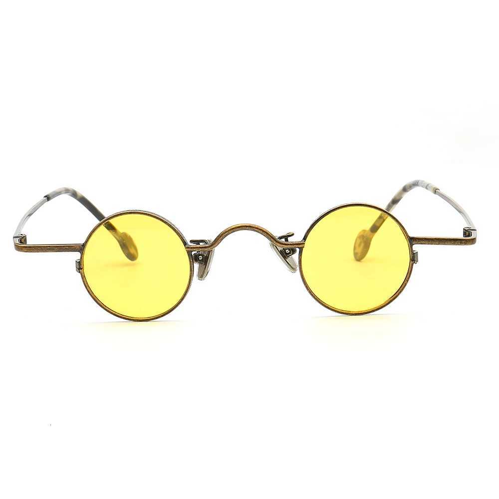 Retro Men Round Sunglasses Polarized UV400 Sun Glasses Nerd Fashionable Light Brown Blue Metal Modern Driving Eyewear W250709