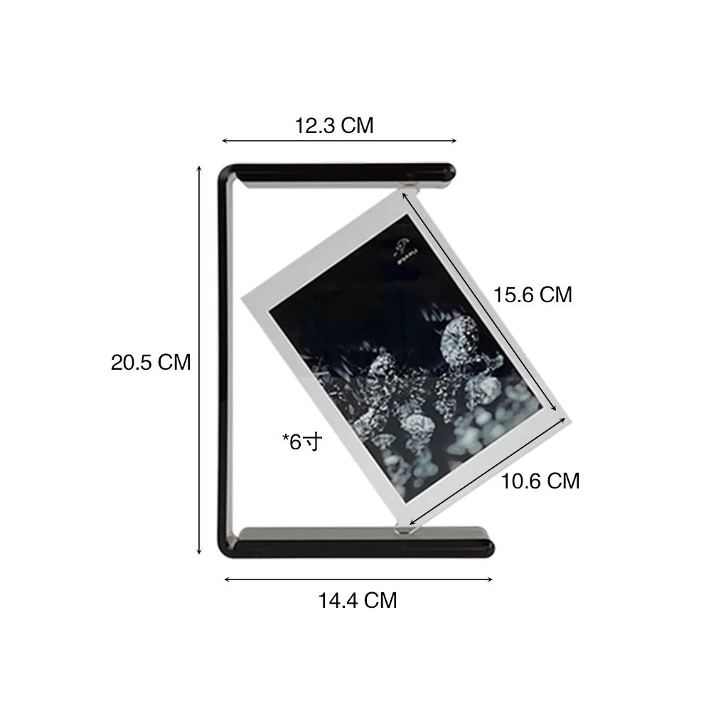 Creative Double-sided Rotating 6-inch High-definition Transparent Acrylic Photo Frame for Weddings and Home Decor H260306