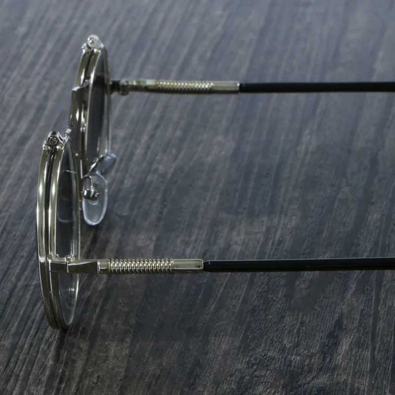 Retro Flip Round Sunes Man Wan Metal Steampunk Sty Sun es Ma Fa Doub Circar Car ns Eyees W250709