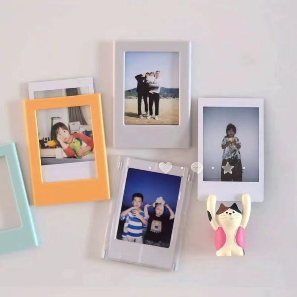 3-Inch Magnet Design Frame for Polaroid Photo Mini Picture Frames Transparent Acrylic Card Display Stand H260306