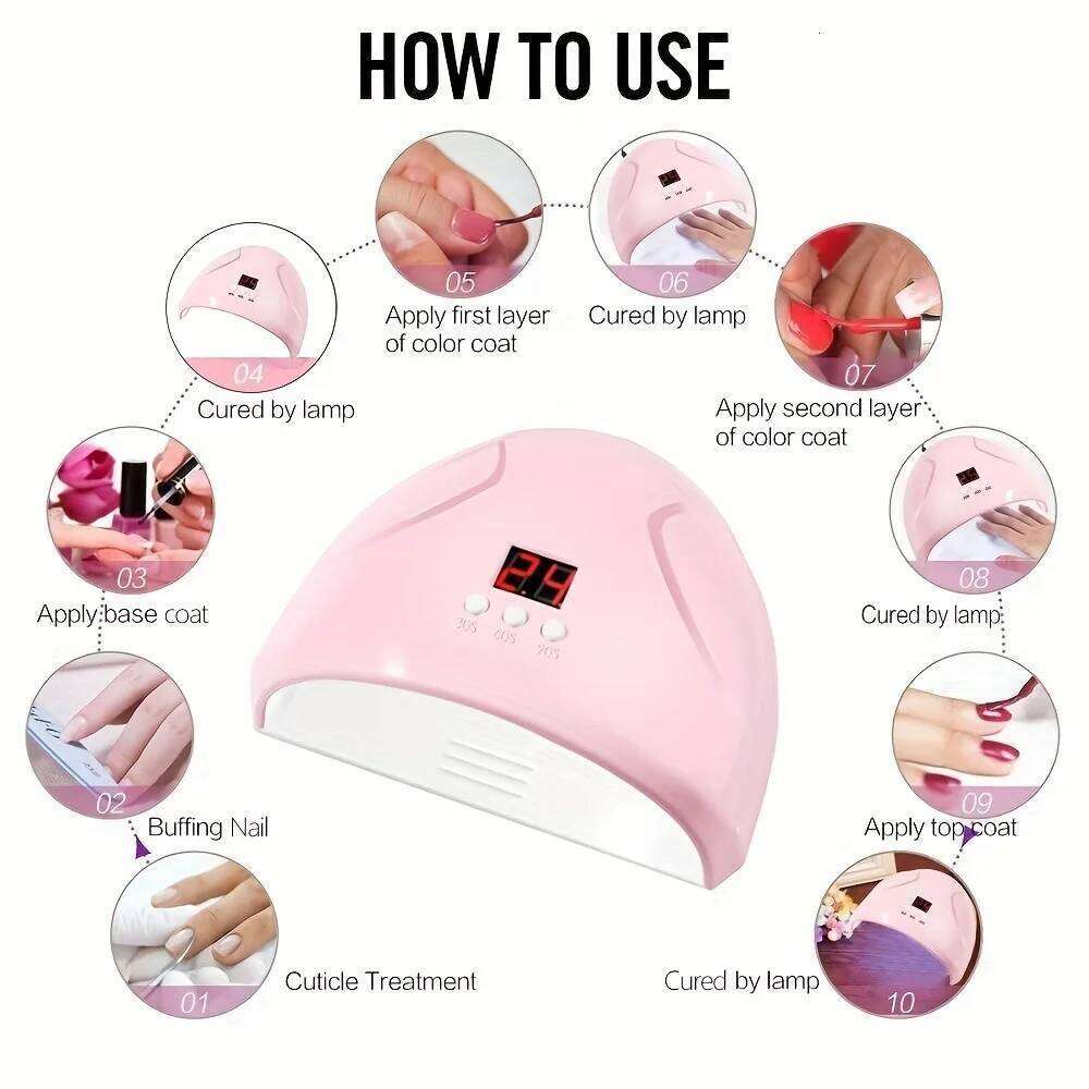 USB Phototherapy Lamp 12 UV LEDs Light Curing 36W Polish Gel Infrared Sensor hine Nail Art X250710
